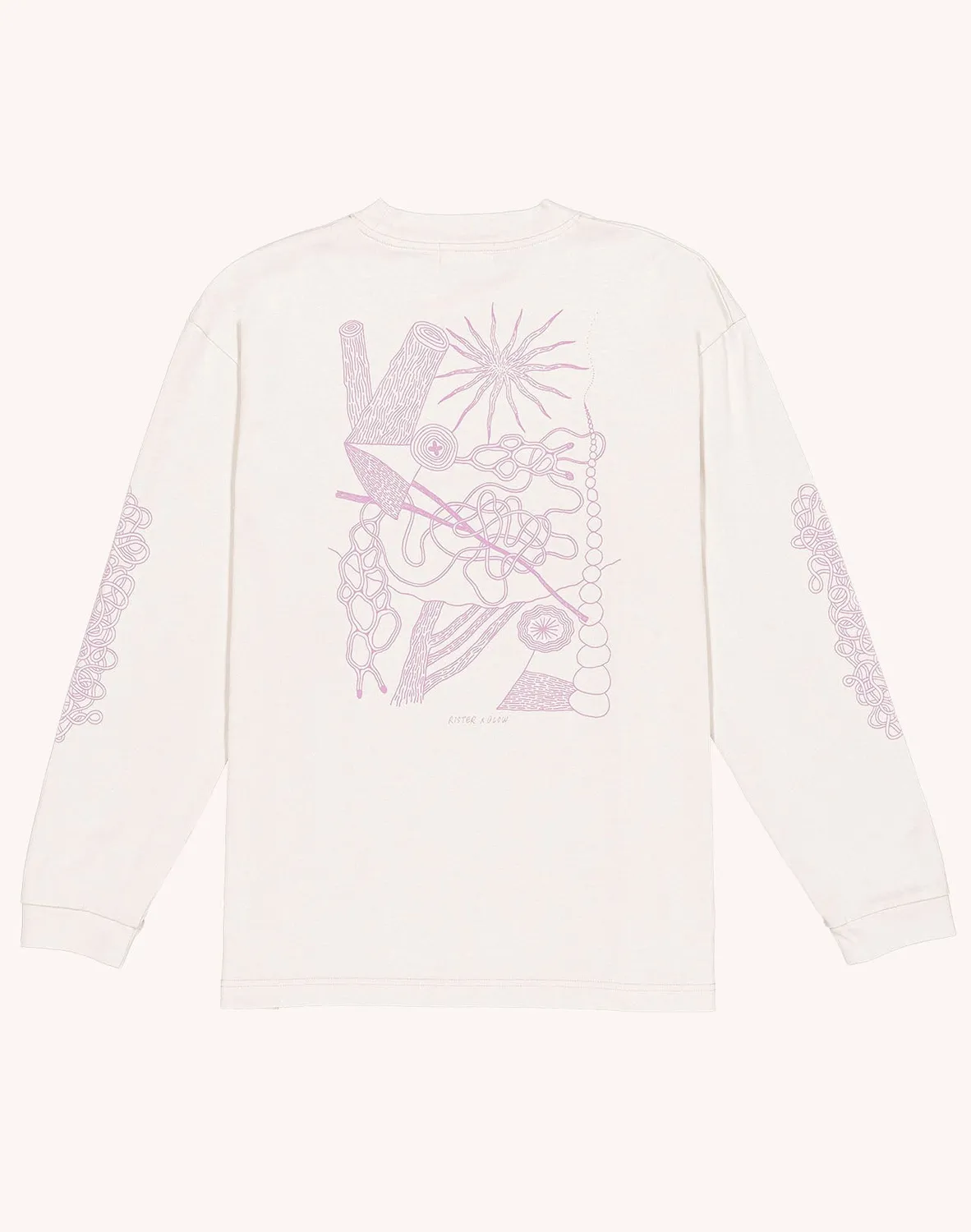 Olow Interconnexion t-shirt manches longues gris perle coton bio