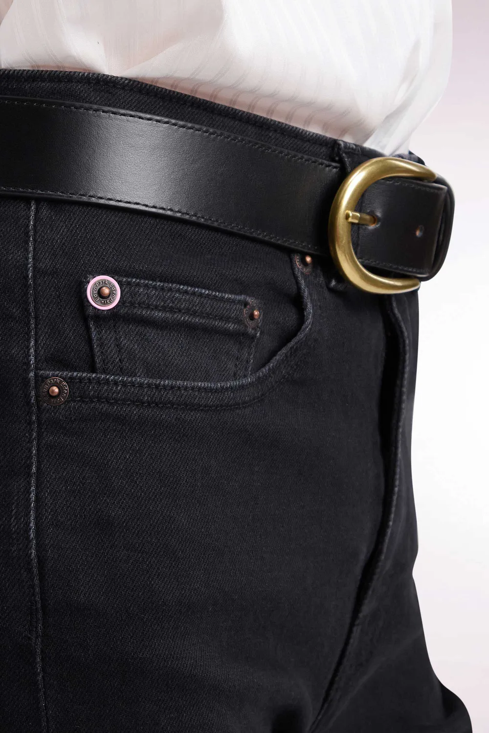 Eden Park jean barrel femme denim stretch gris foncé taille basse
