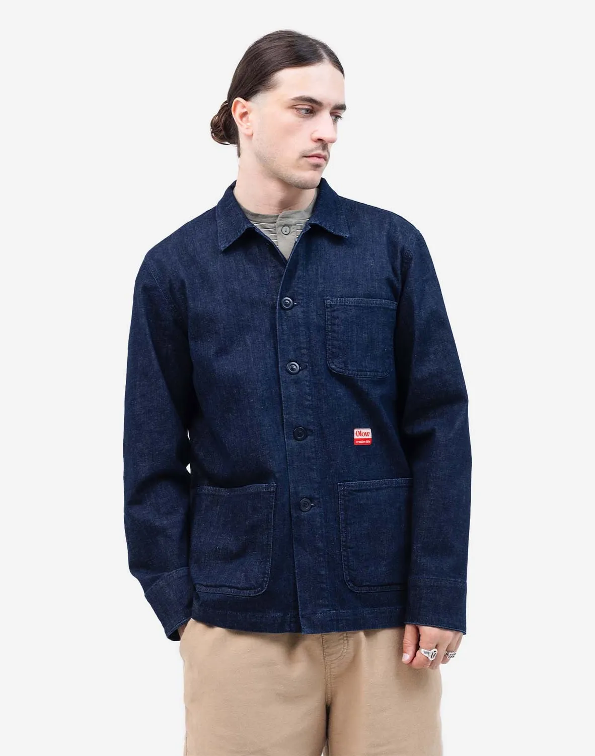 Olow Crafts veste denim bleu foncé