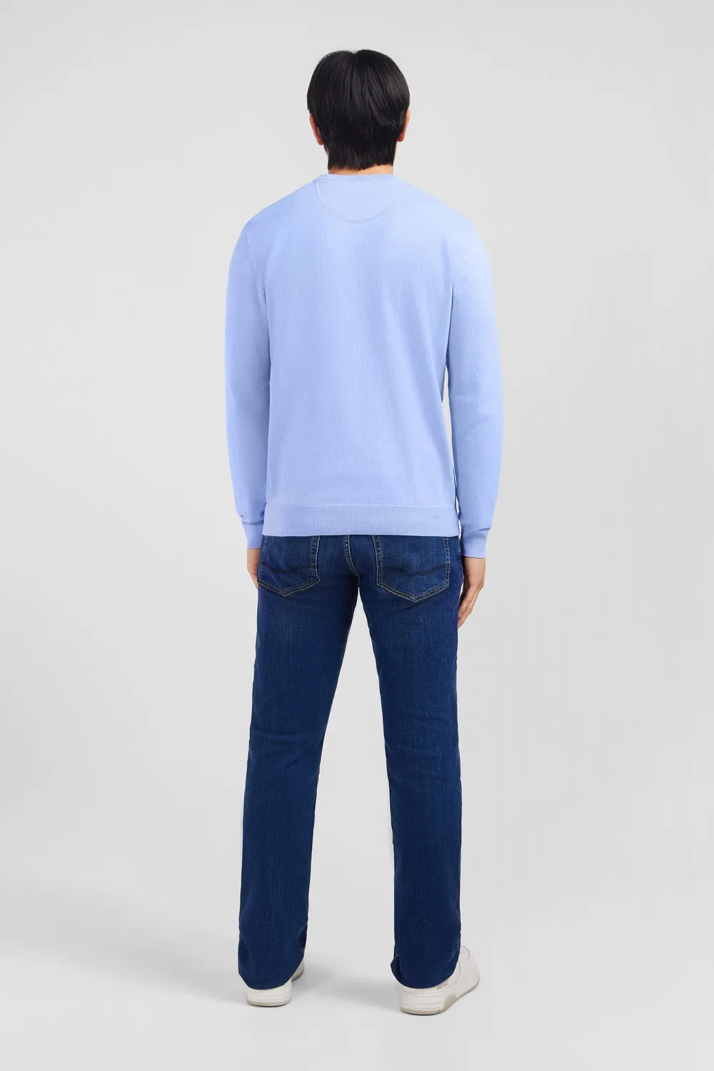Eden Park PPKNIPUE0021 pull coton col rond bleu