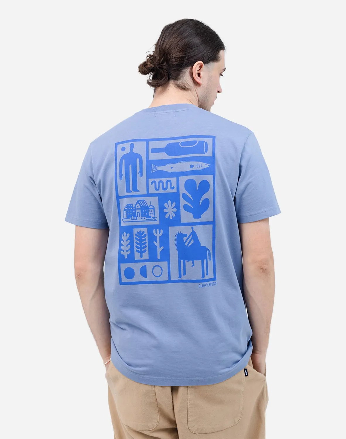 OLOW Essentials t-shirt coton bio bleu azur