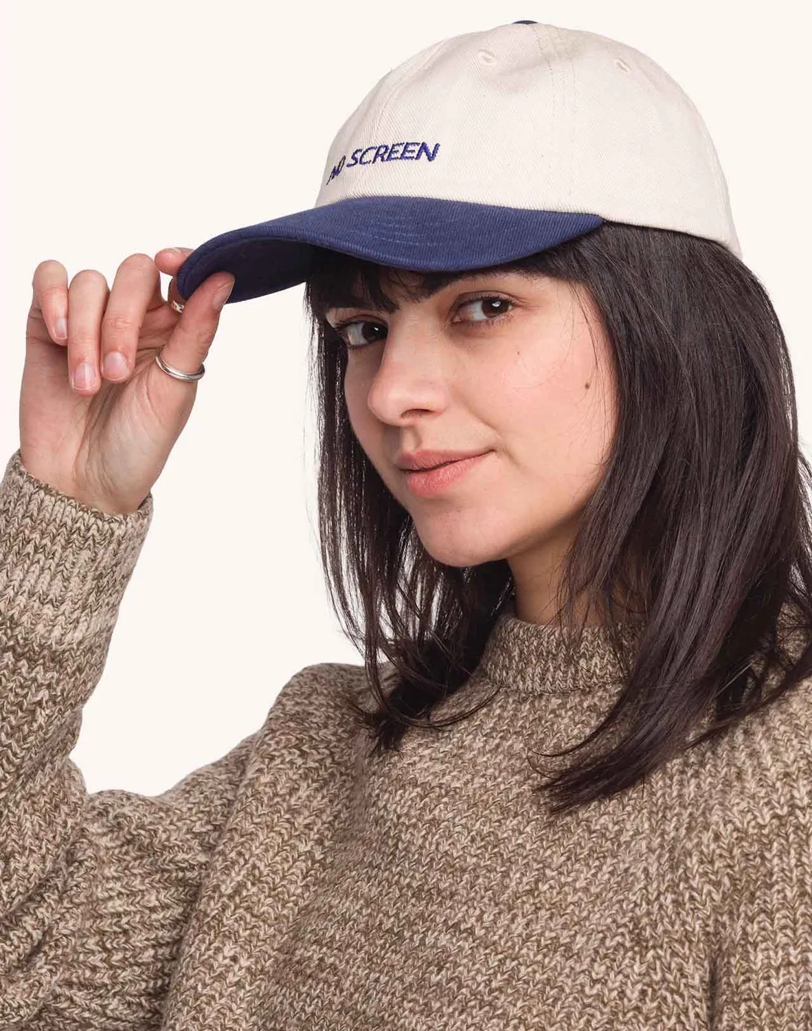 OLOW Just Sky Six Panel casquette écru bleu coton bio