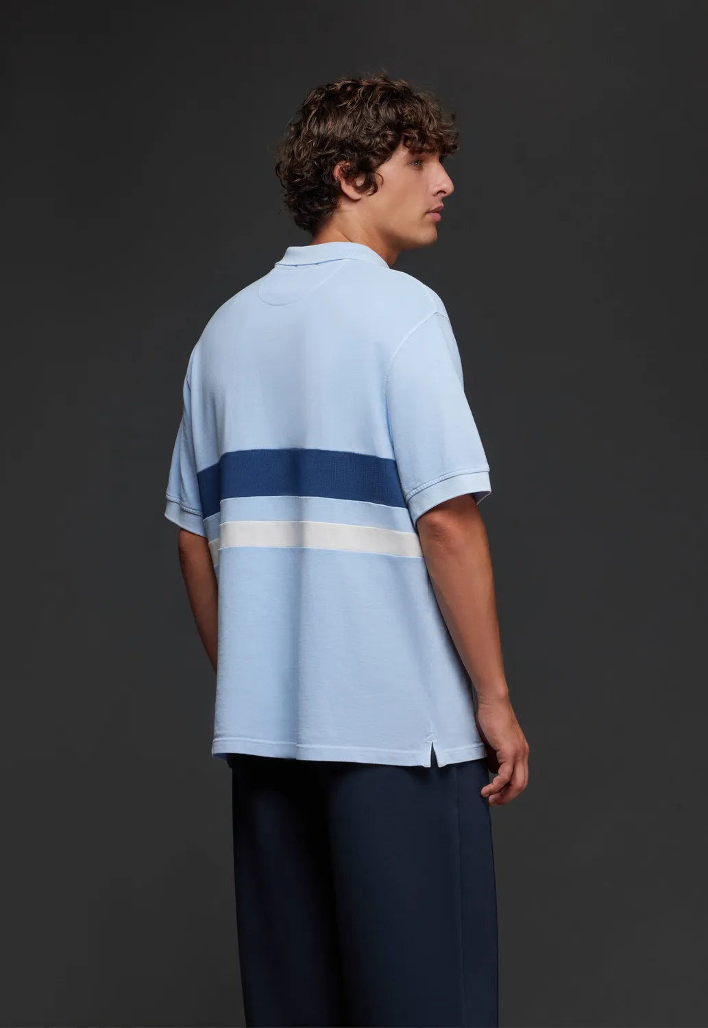 Eden Park Pap’Atelier polo coton ciel rayures taille M