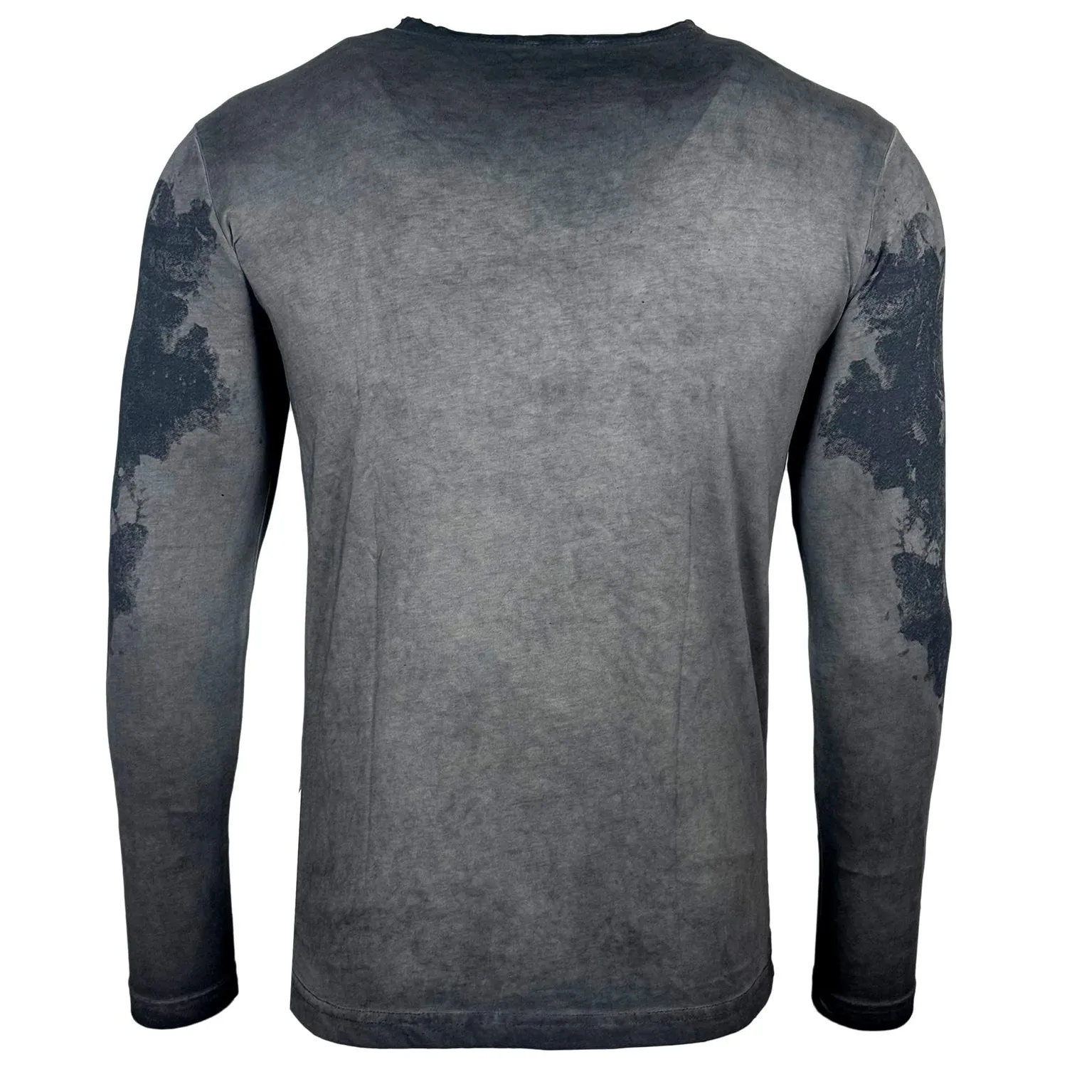 Subliminal Mode BX705 t-shirt homme manches longues blanc délavé