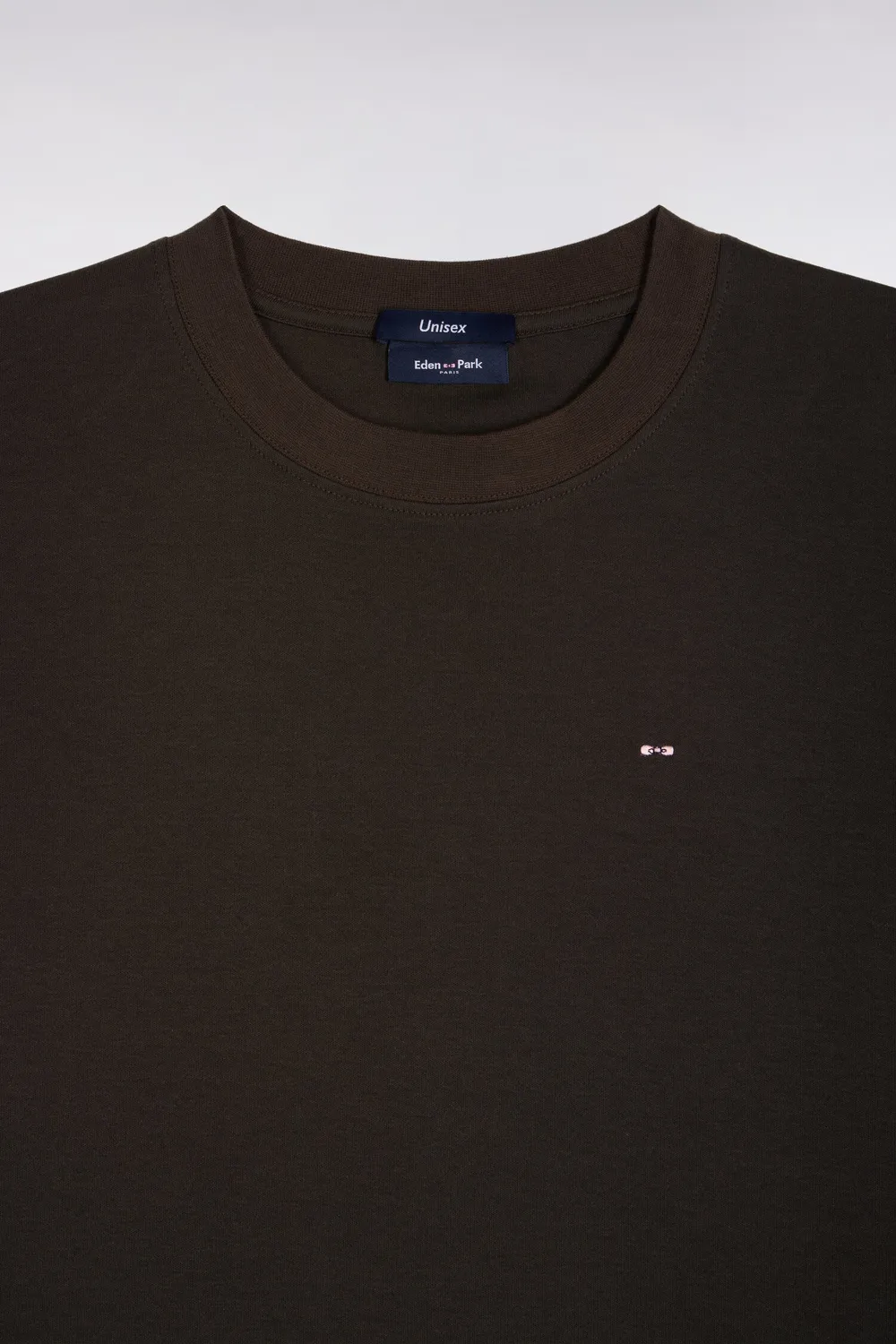 Eden Park T-shirt col rond kaki coupe loose coton mercerisé