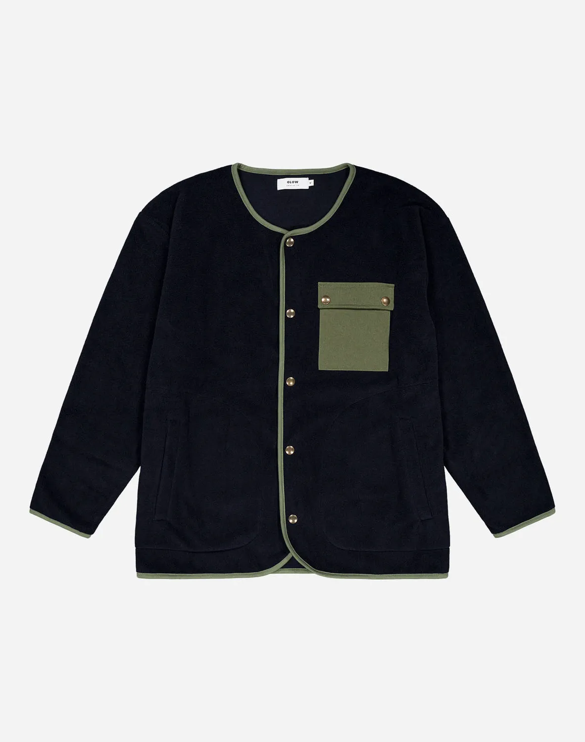 OLOW Okina sweat marine boutonné polaire recyclée