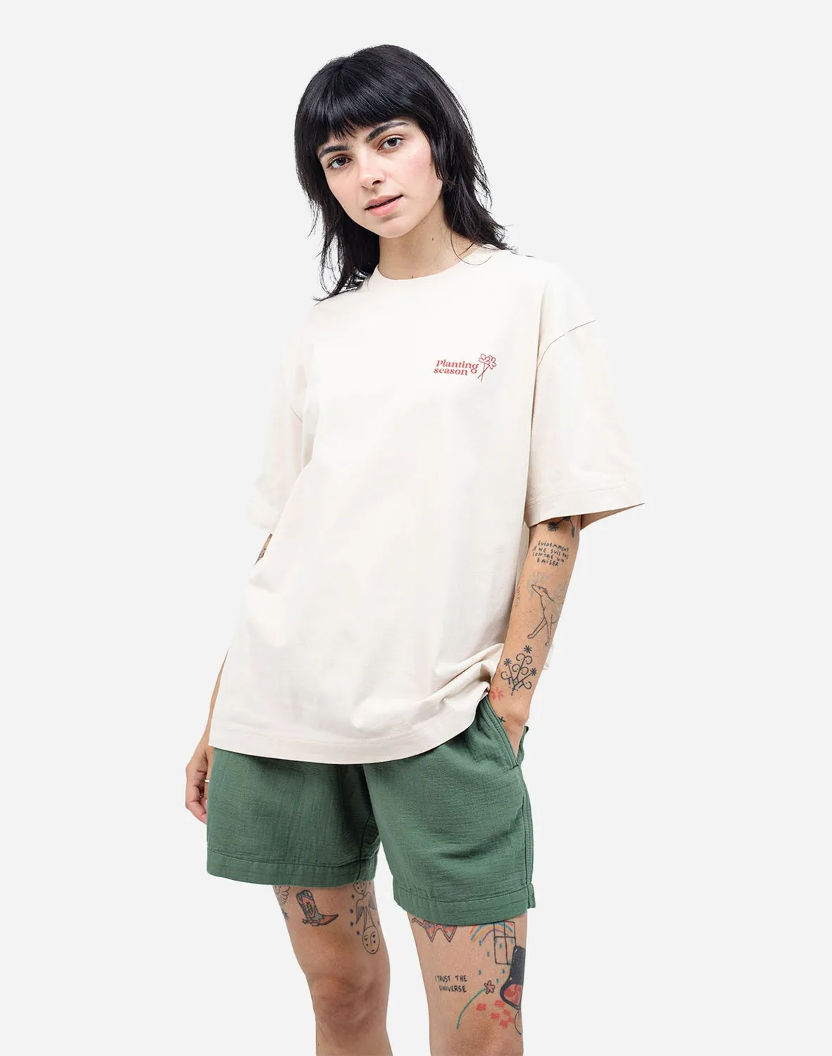 Olow Planting t-shirt ample crème coton bio
