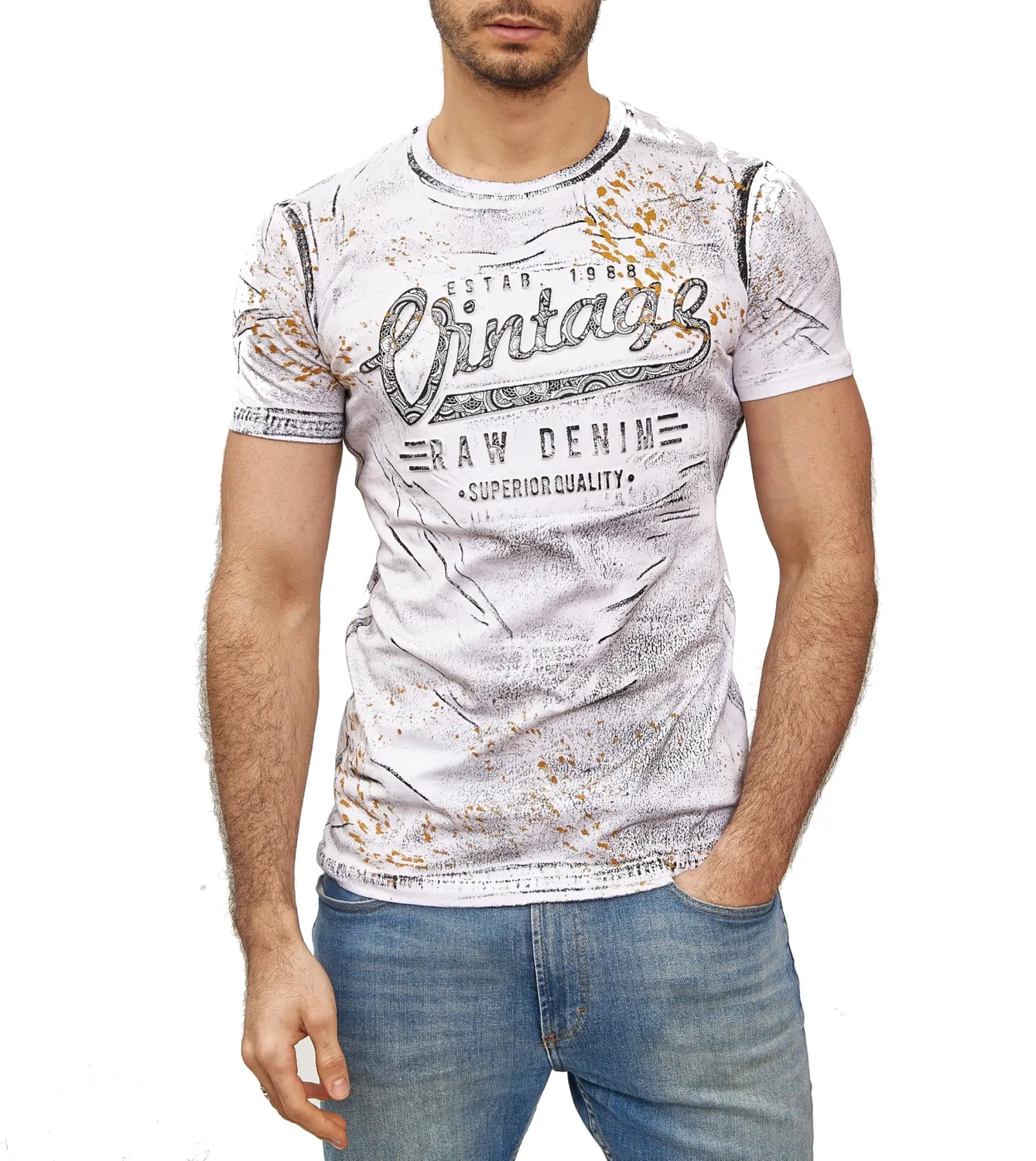 Subliminal Mode BX10184 t-shirt délavé homme