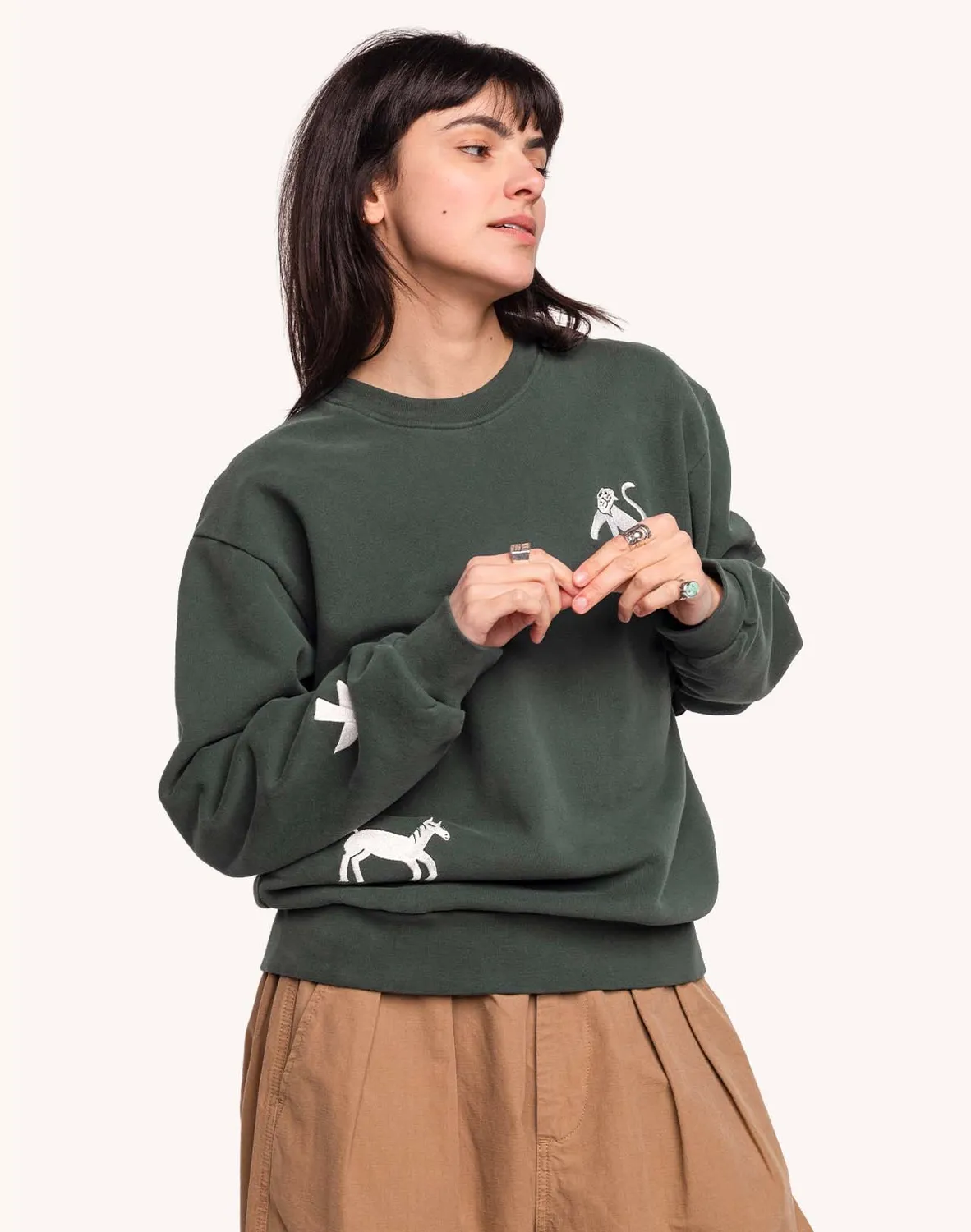 OLOW Wild sweat coton bio vert mélèze