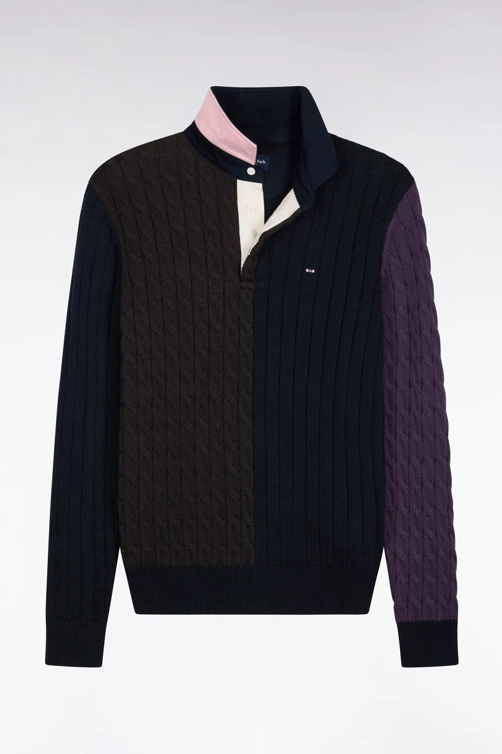 Eden Park Tradi Preppy pull torsades coton tricolore homme