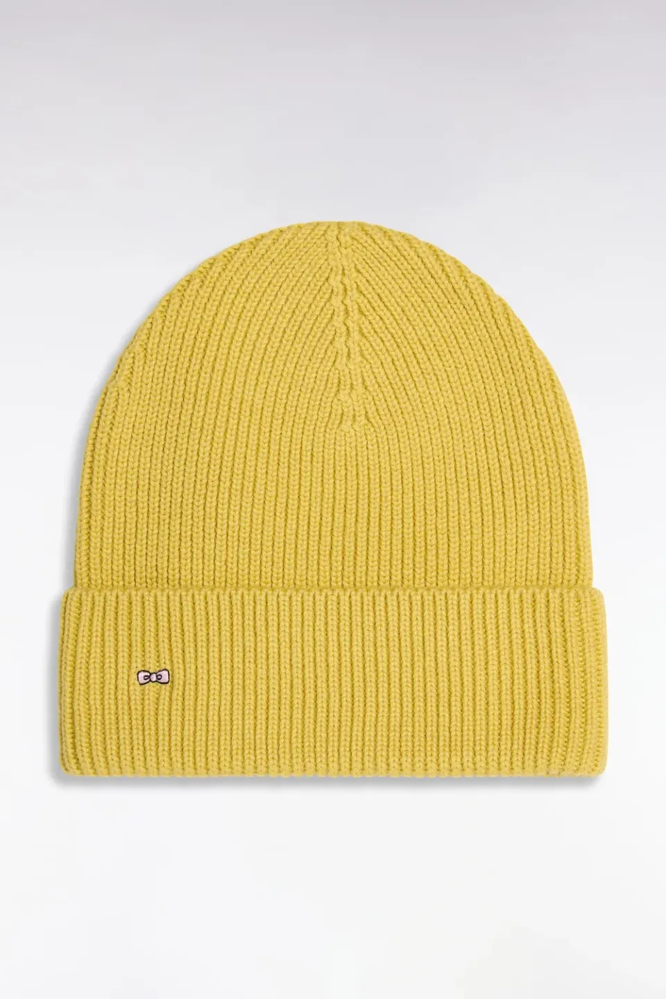 Eden Park bonnet côtelé jaune laine coton