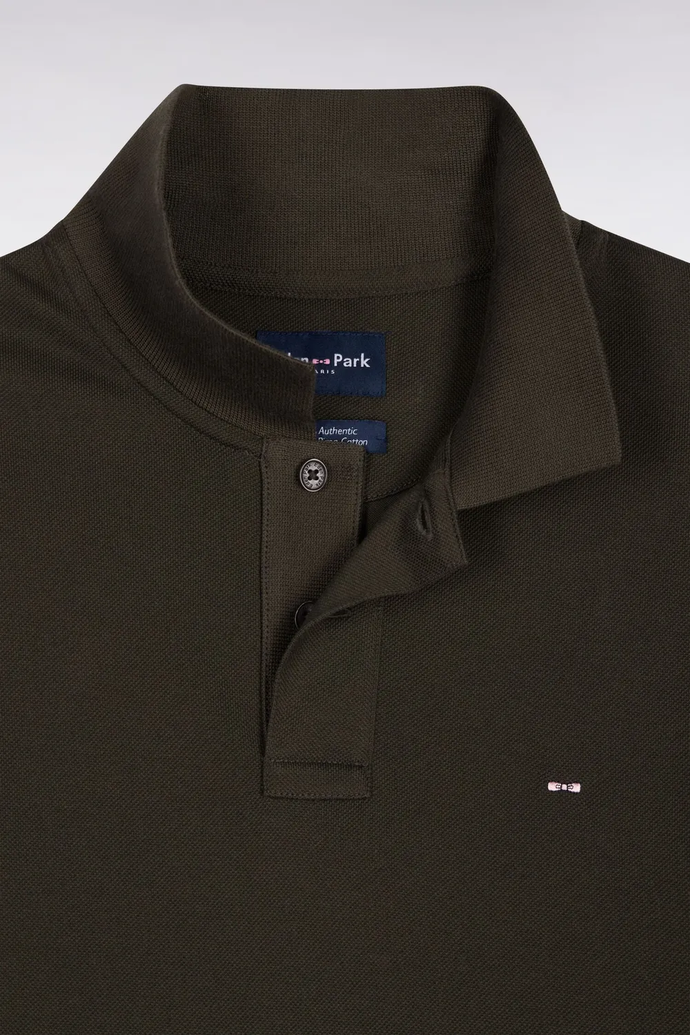 Eden Park polo manches longues kaki polo droit coton Pima