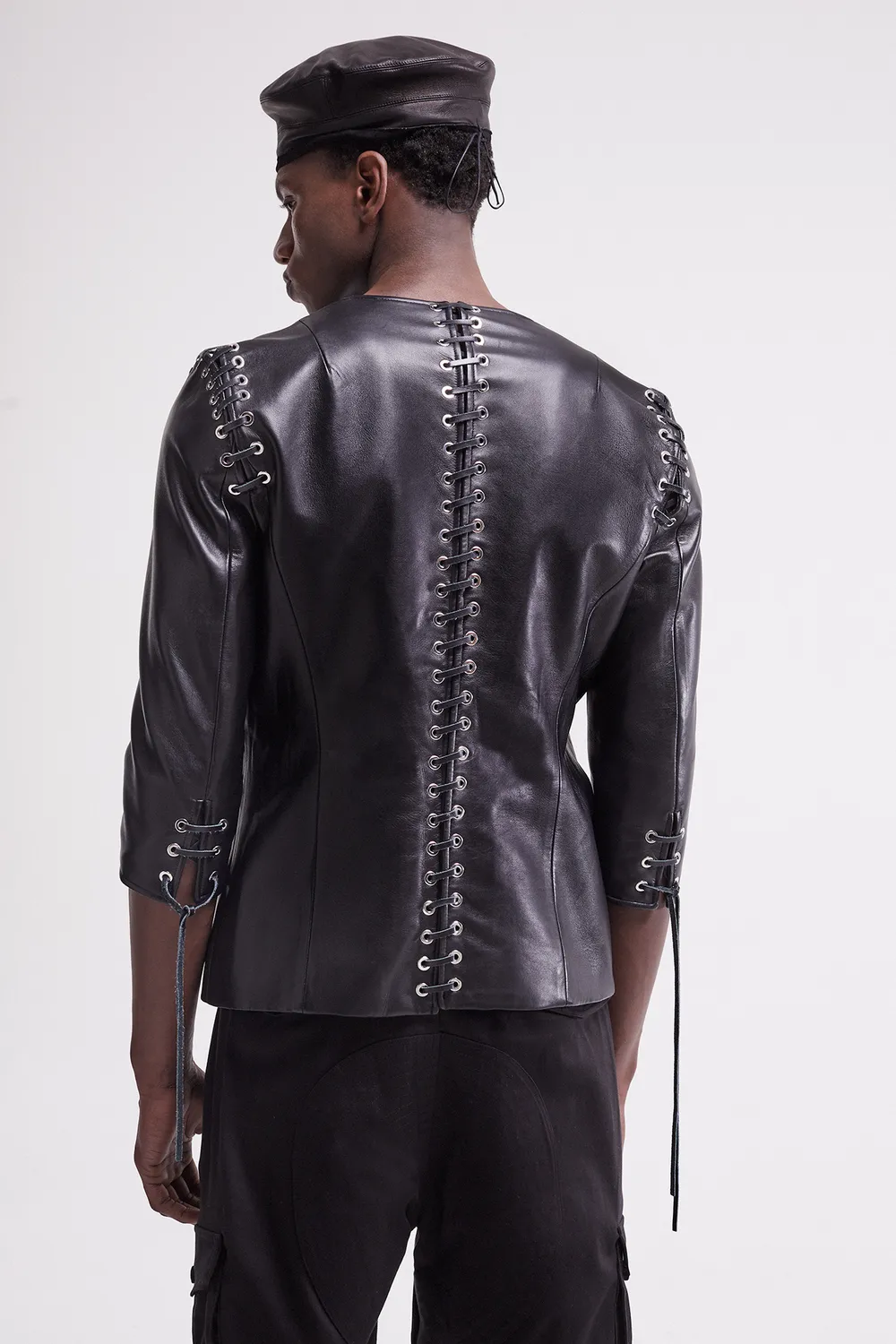 French Deal Edifice veste cuir agneau doublure soie