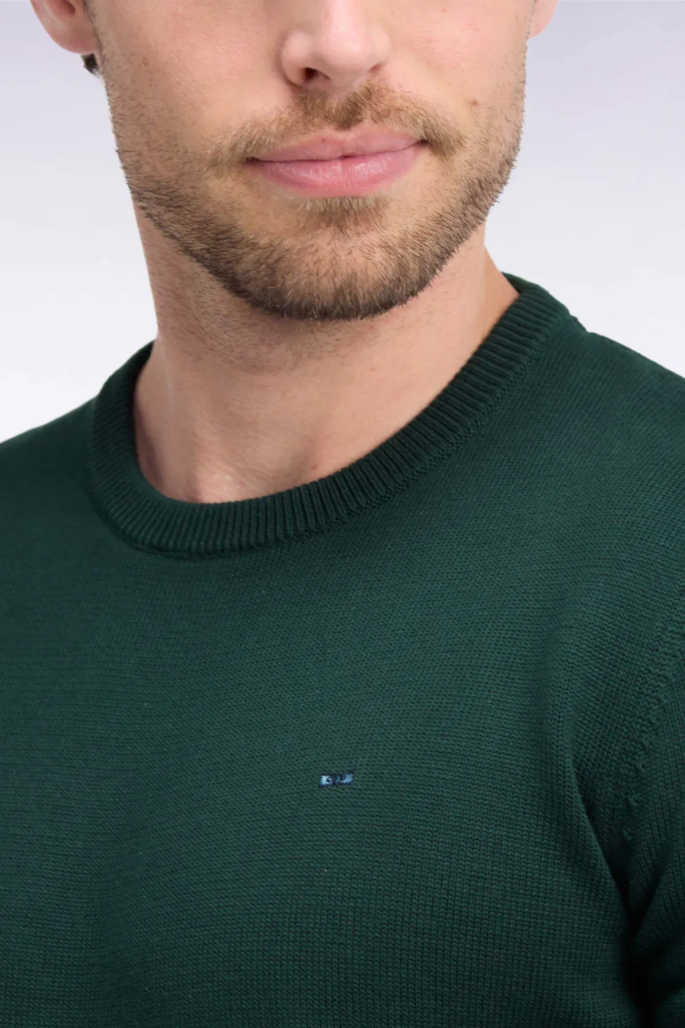 Eden Park pull col rond vert forêt coton homme