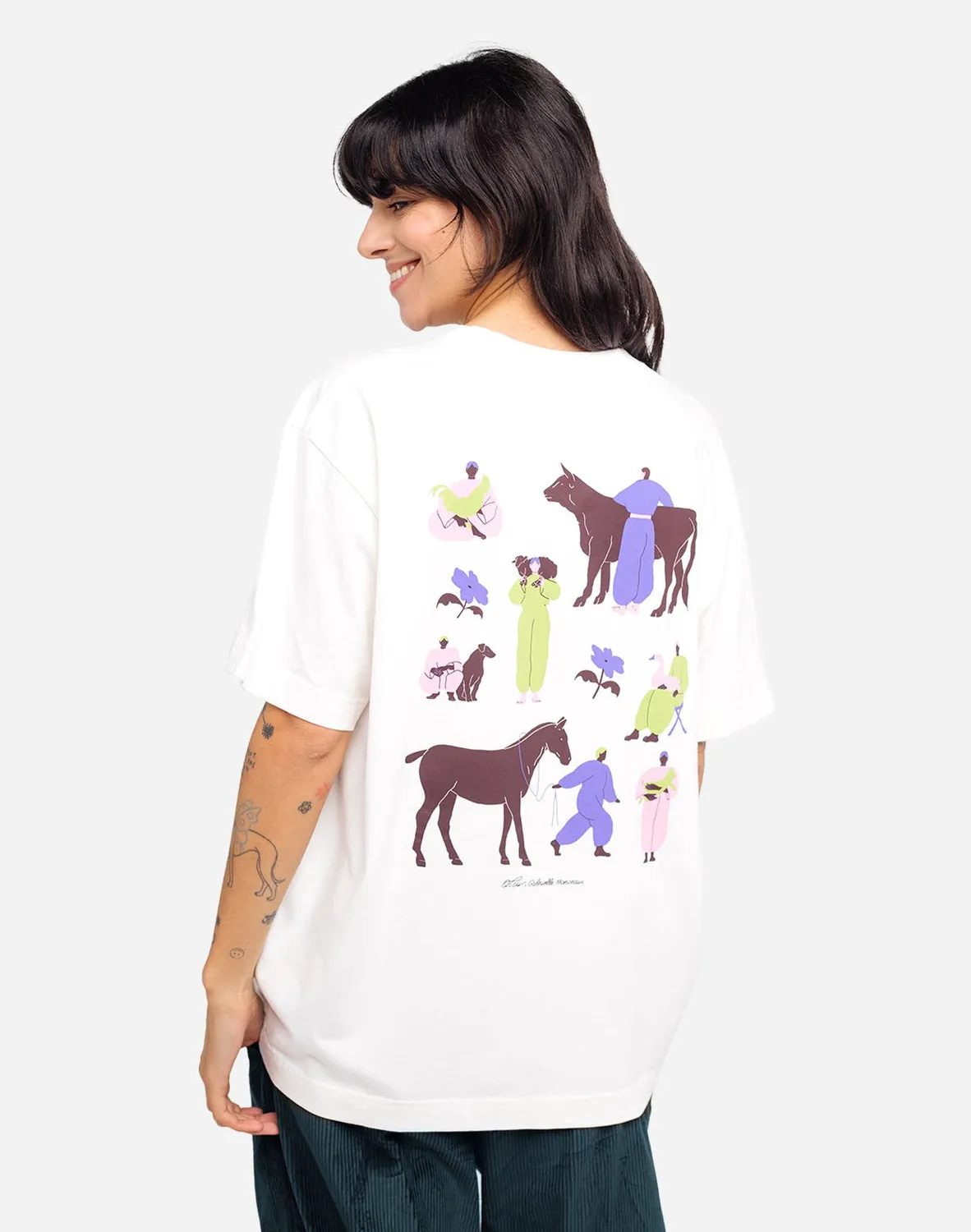 OLOW Friends t-shirt ample écru coton bio