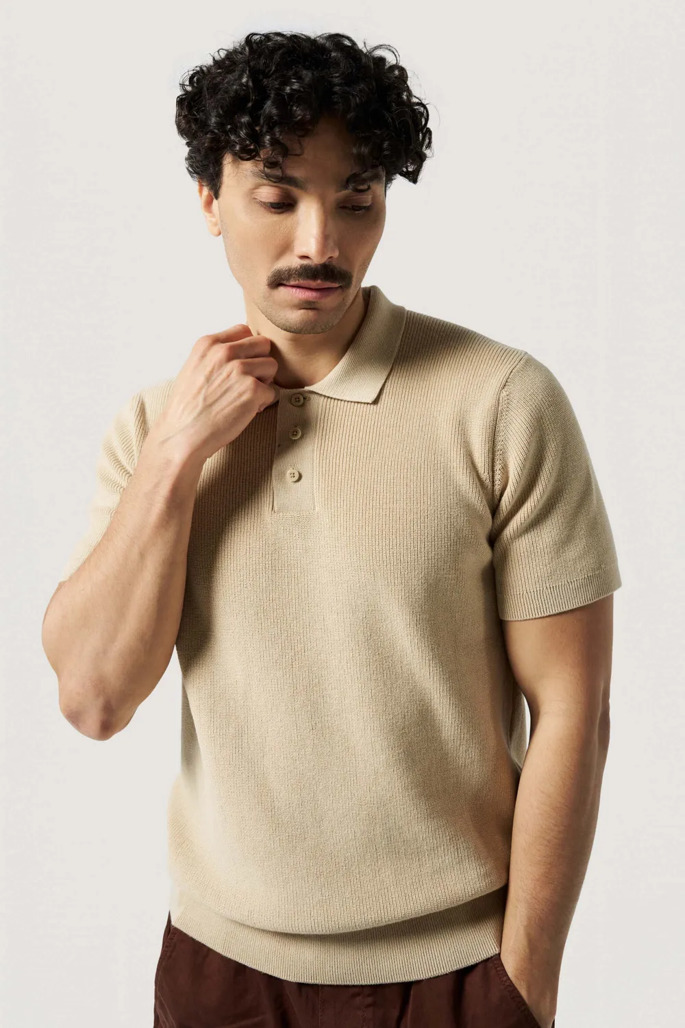 Loom Le polo en maille polo coton bleu tempête