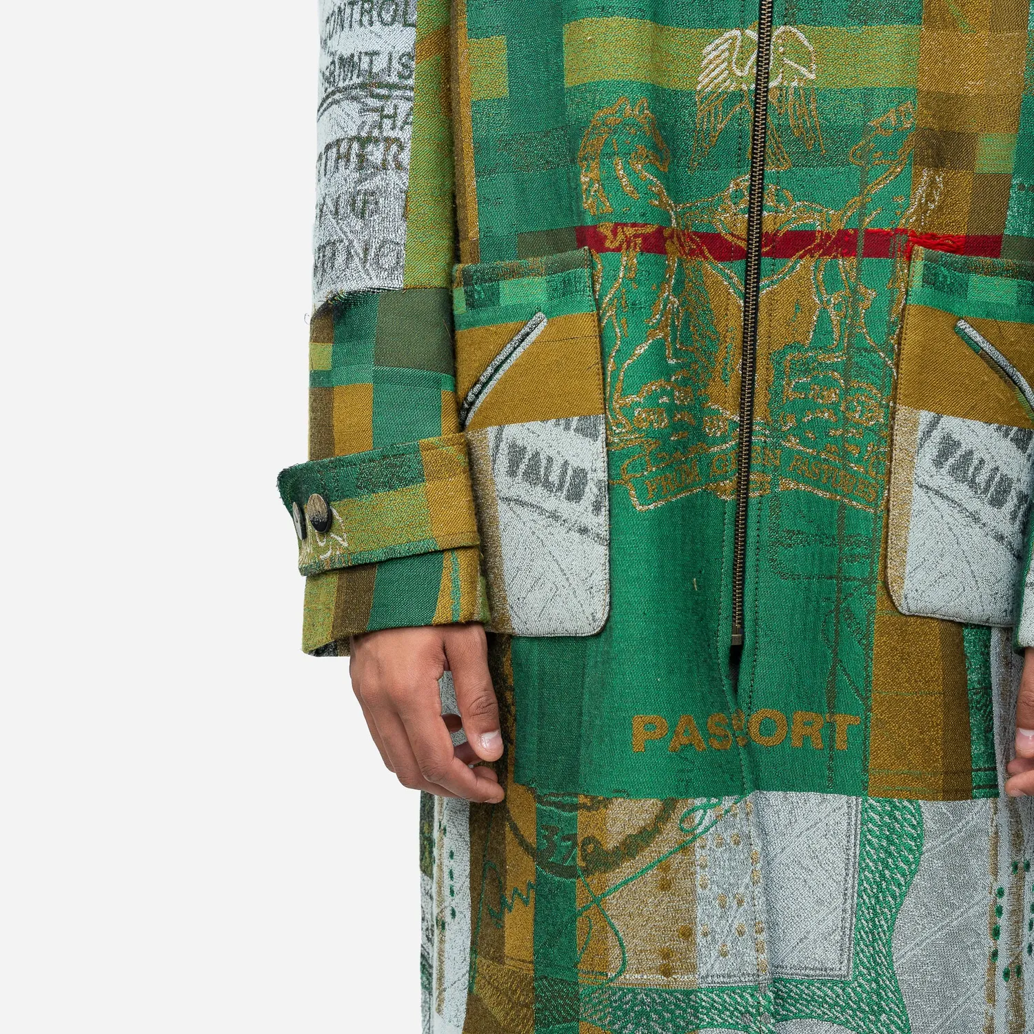 Labrum Ya-Alimamy manteau long passeport multicolore laine