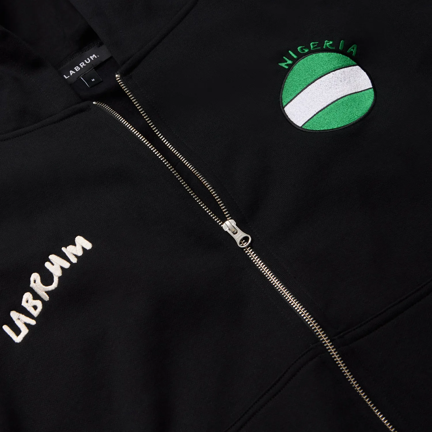 Labrum Nigeria Hoodie sweat homme noir coton zip