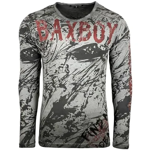 Subliminal Mode BX701 t-shirt homme gris foncé manches longues