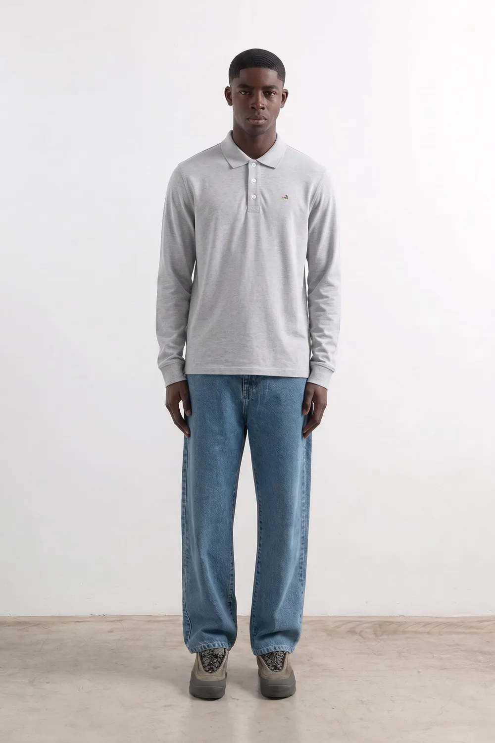 Edmmond Studios Duck polo manches longues gris piqué