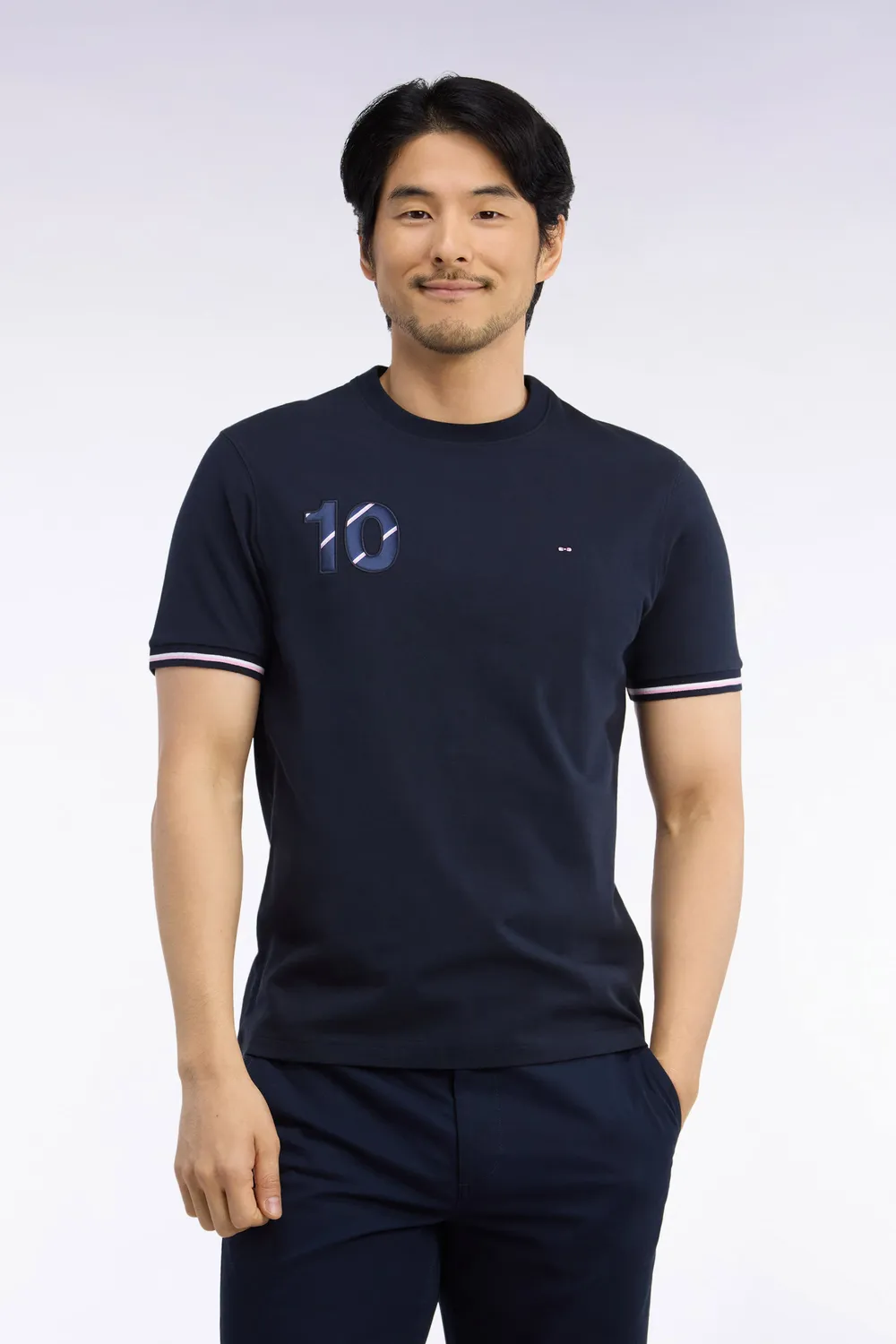 Eden Park t-shirt coton marine numéro 10 brodé