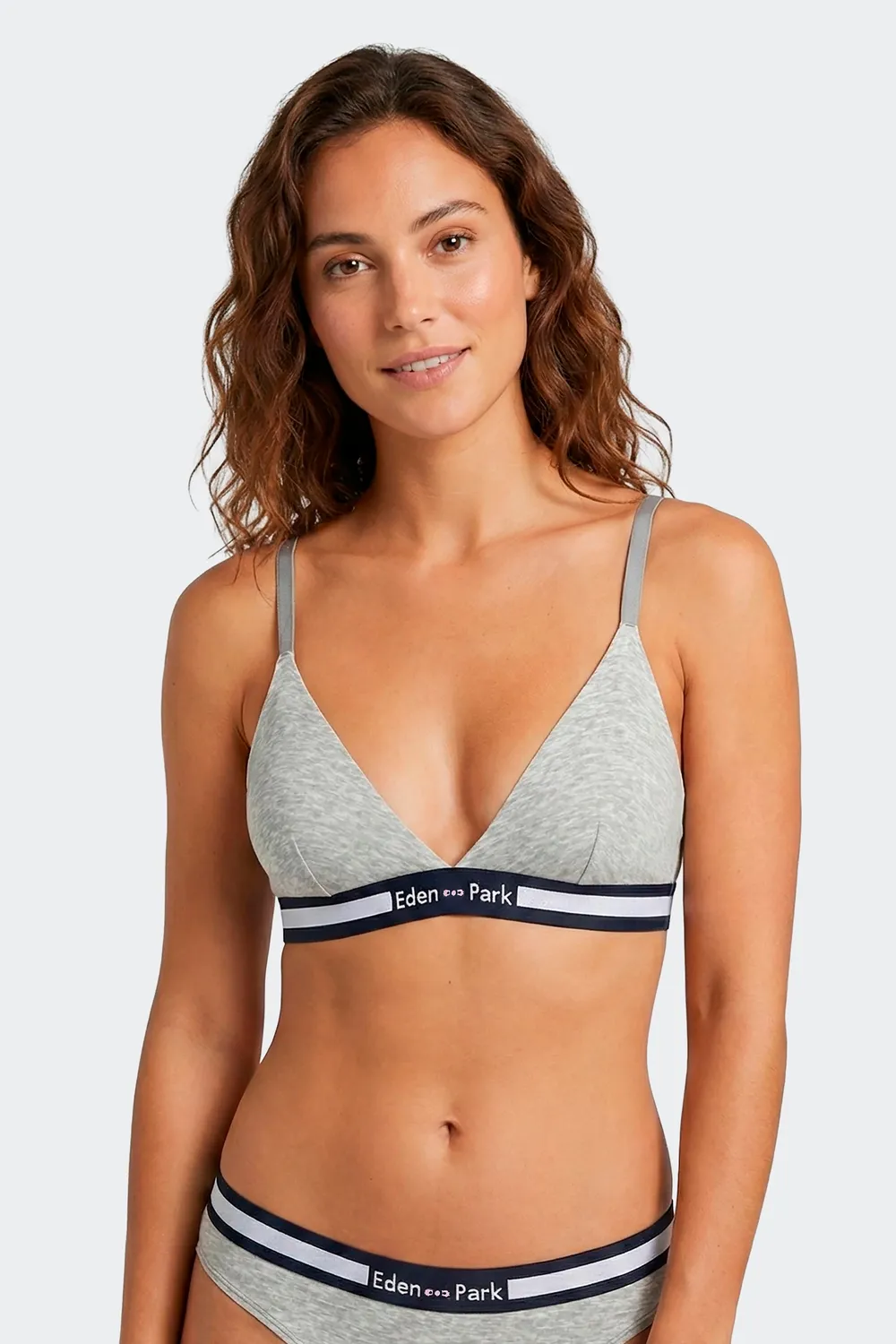 Eden Park Bralette Triangle Coton Stretch Gris Femme