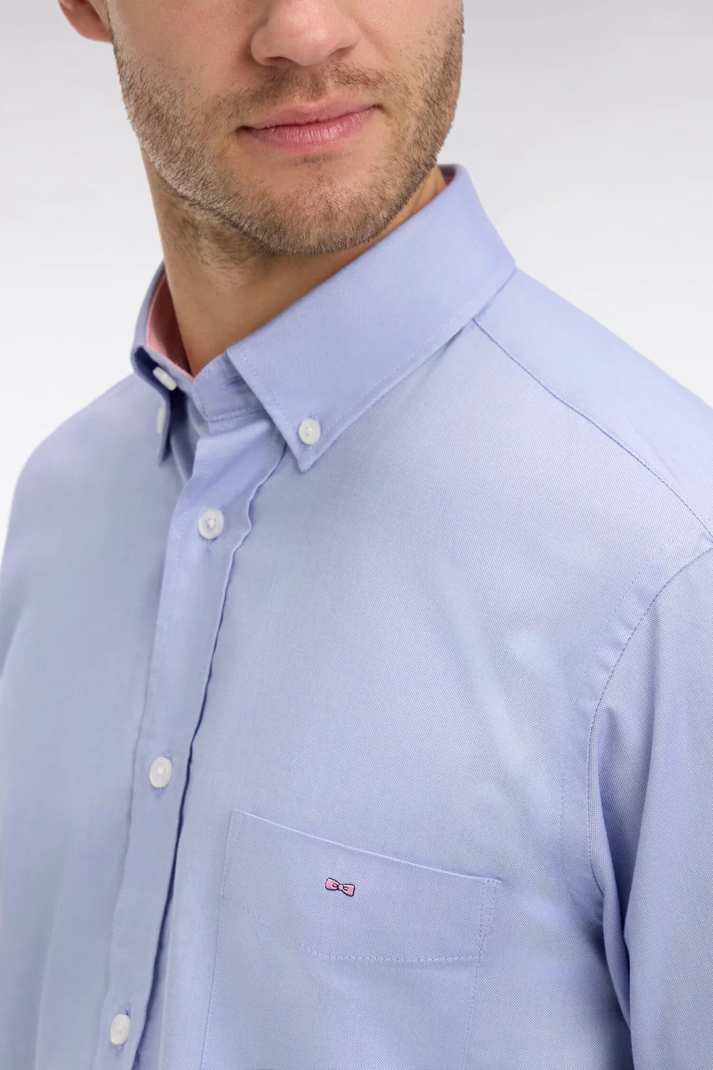 Eden Park chemise oxford coton bleue regular nœud papillon