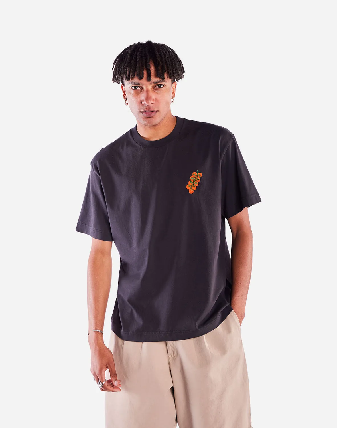 OLOW Tasty Tomatoes t-shirt noir homme loose