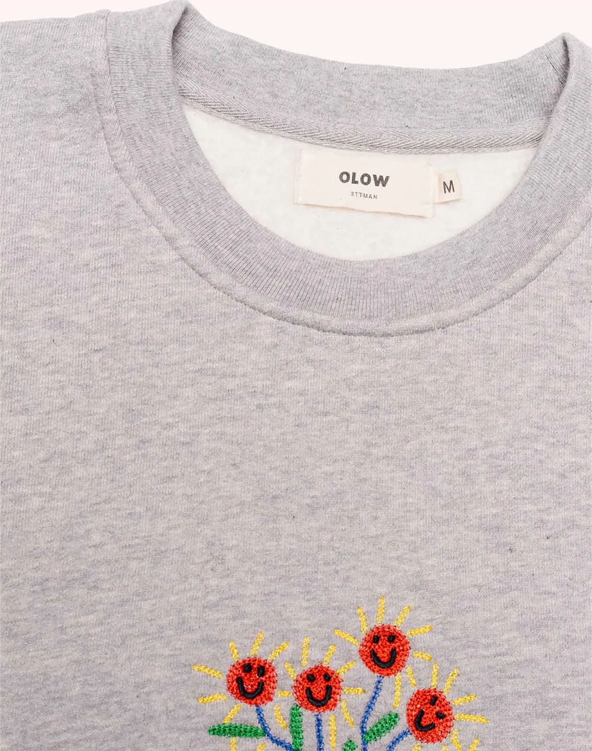 Olow Happy Flower sweat gris chiné coton bio