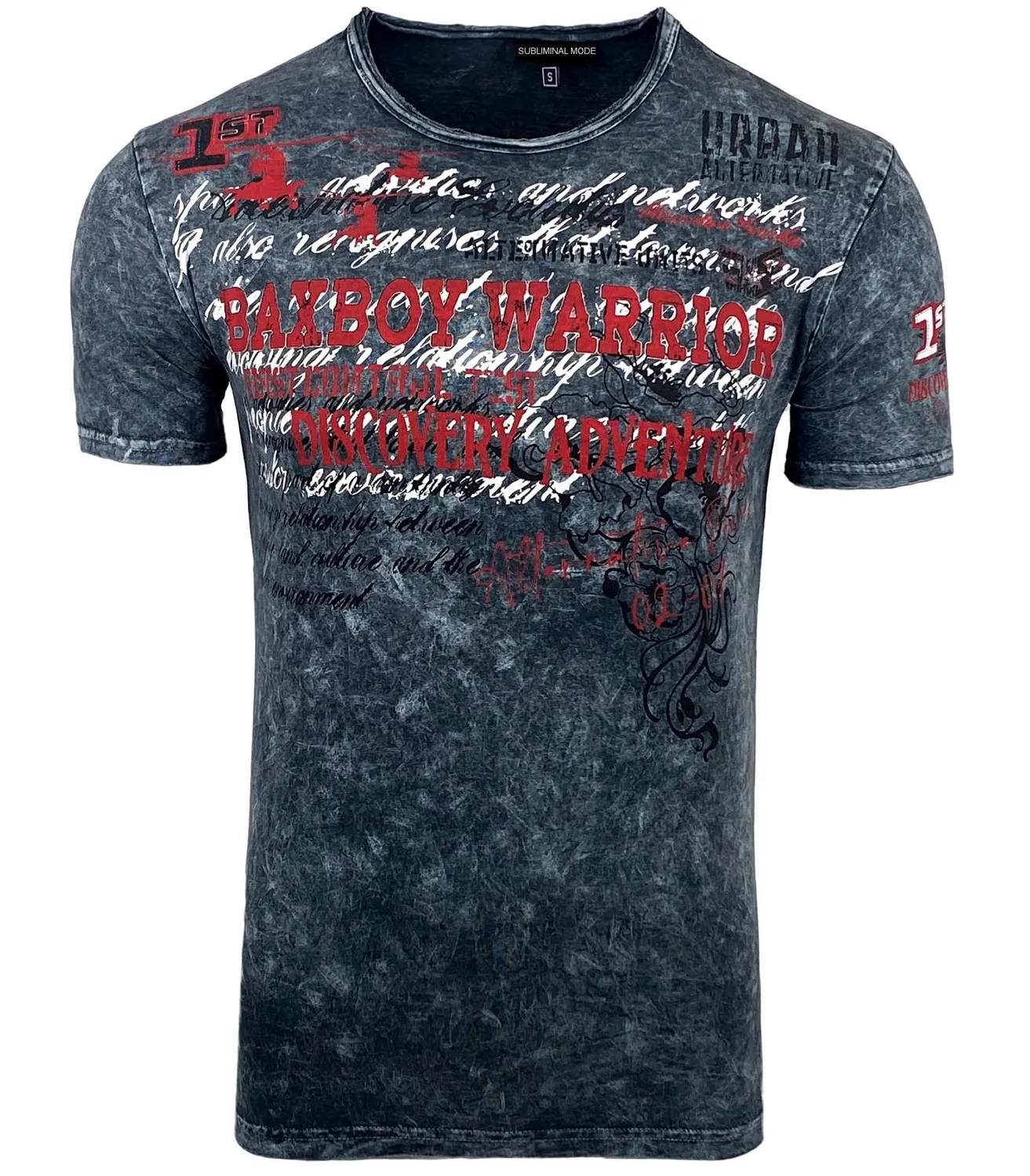 Subliminal Mode BX118 t-shirt homme blanc coton délavé