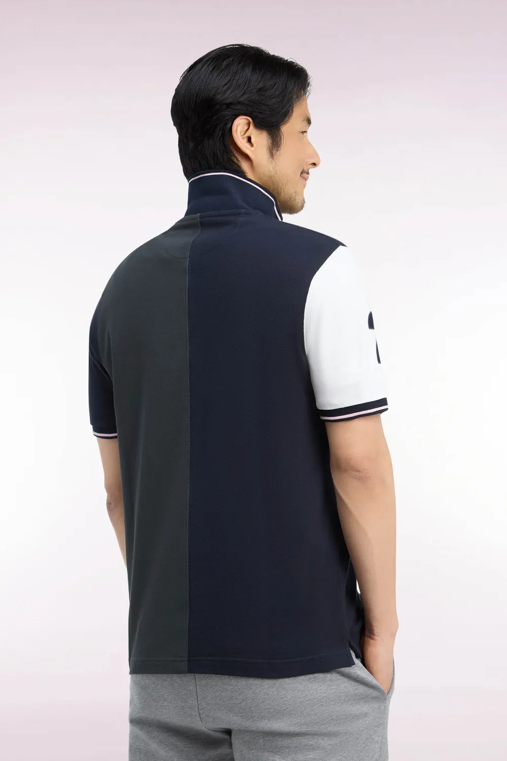 Eden Park polo manches courtes kaki marine coton homme