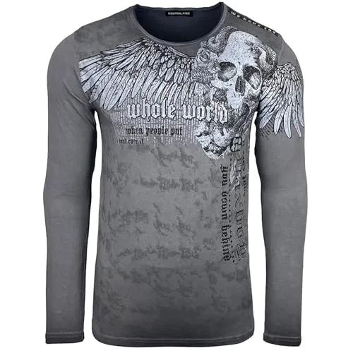 Subliminal Mode BX709 t-shirt homme col rond coton délavé