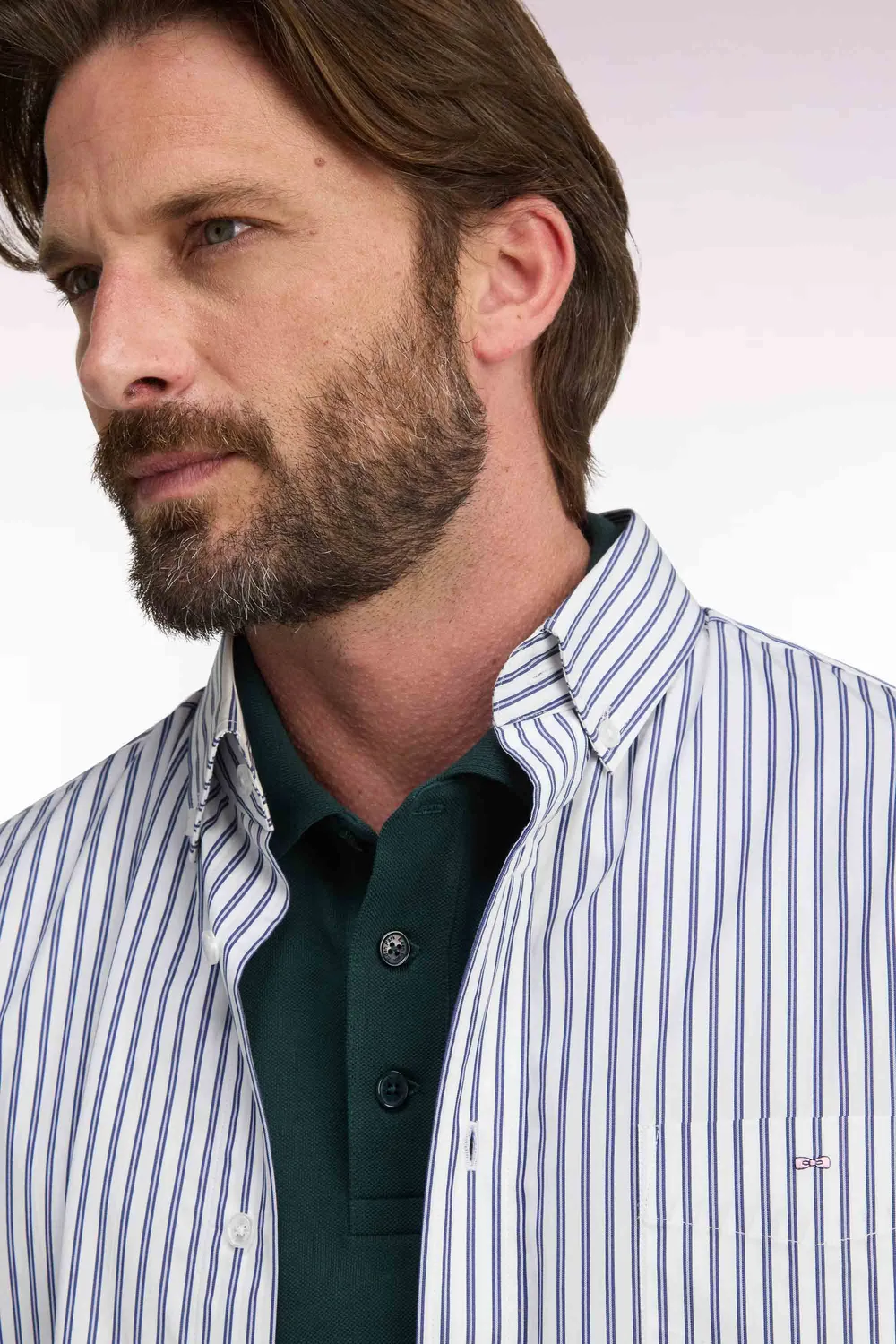 Eden Park College chemise homme rayée coton coupe droite