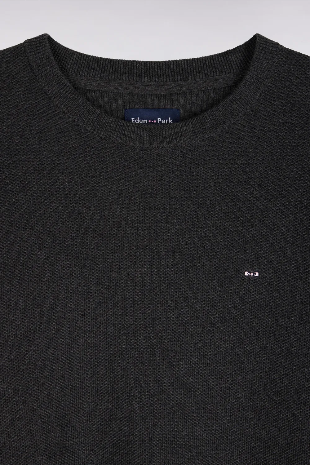Eden Park H26MAIPU0005 pull gris foncé maille nid d'abeille