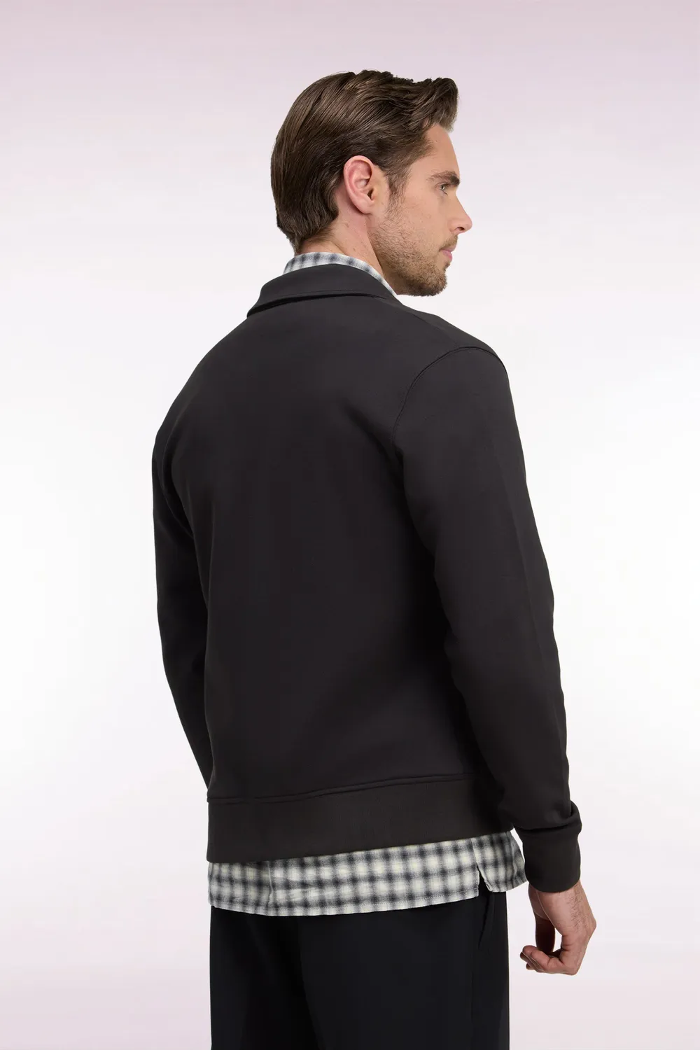 Eden Park Tradi Preppy sweat zippé col polo coton marron