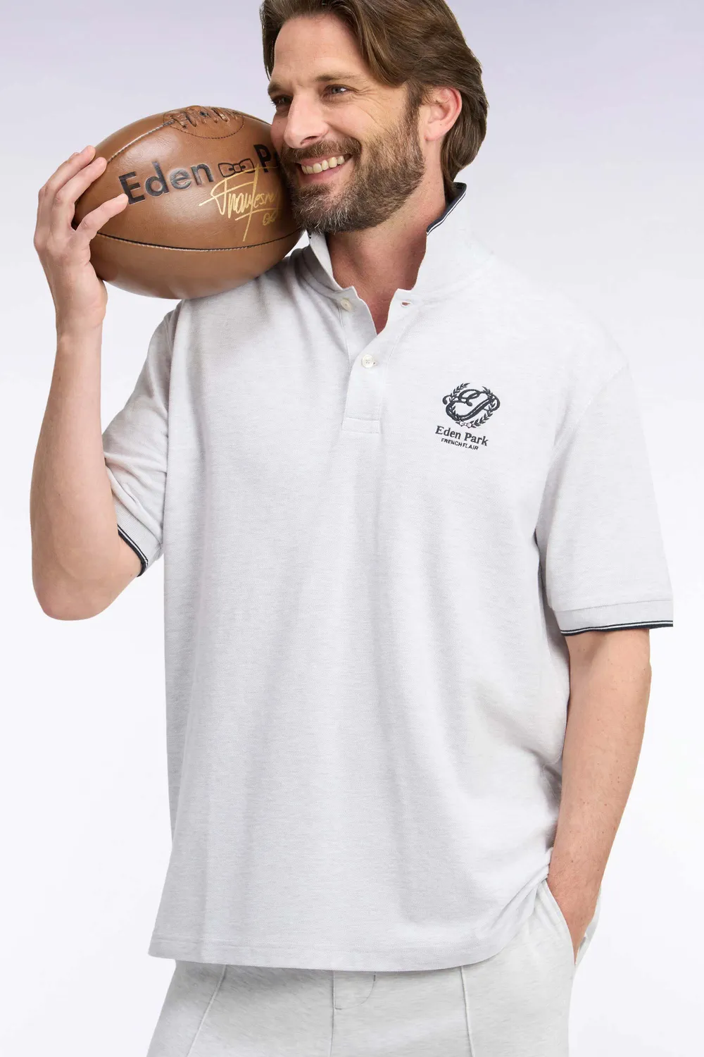 Eden Park Rugby Heritage H26MAIPC0038 polo gris coton