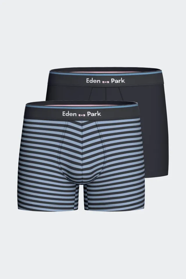 Eden Park H26SVEPK0012 Lot 2 Boxers Coton Marine Rayé