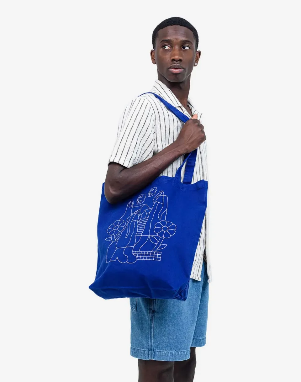 OLOW Toto Simple Life tote bag bleu royal coton