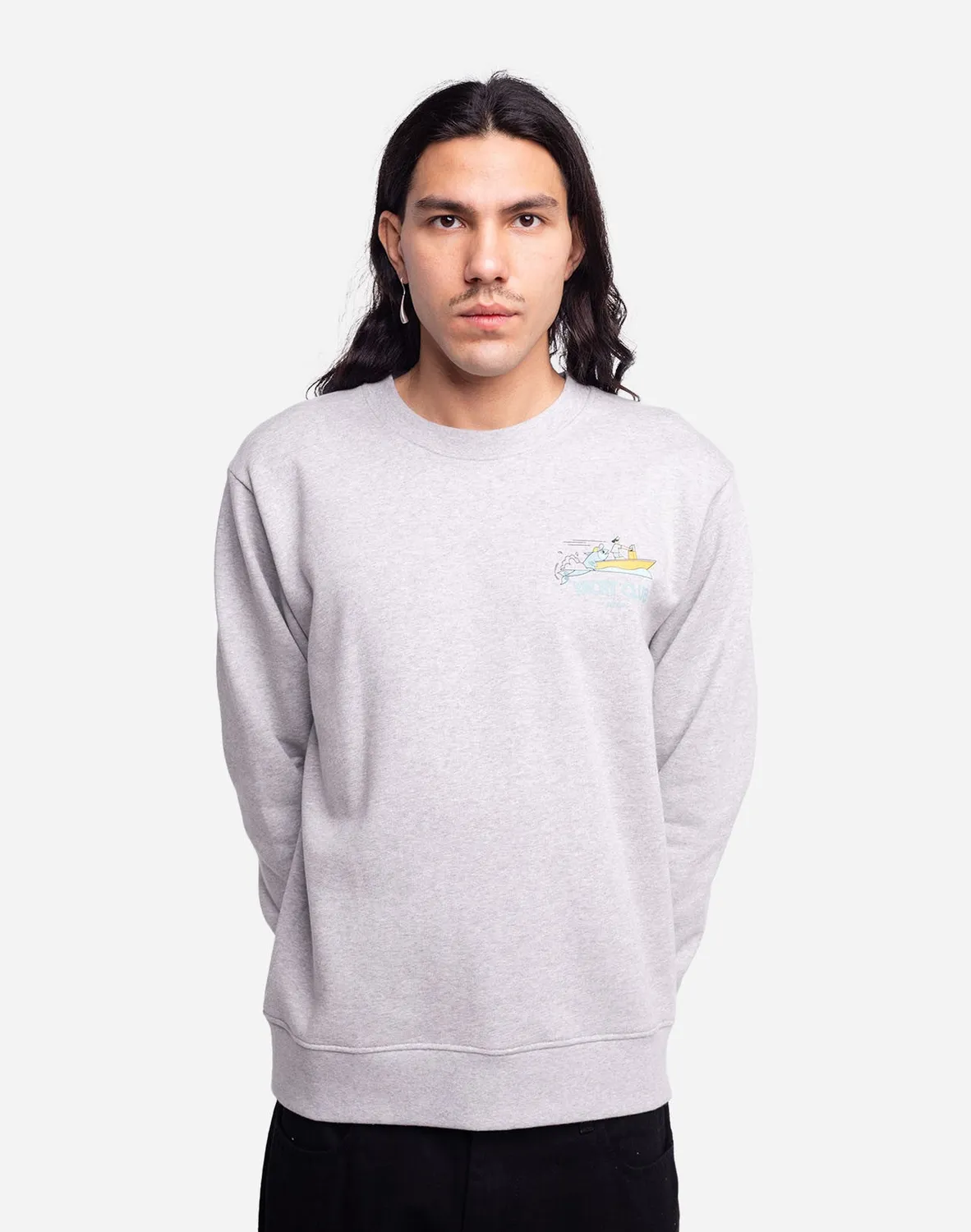 Olow Yacht Club sweat gris chiné molleton coton