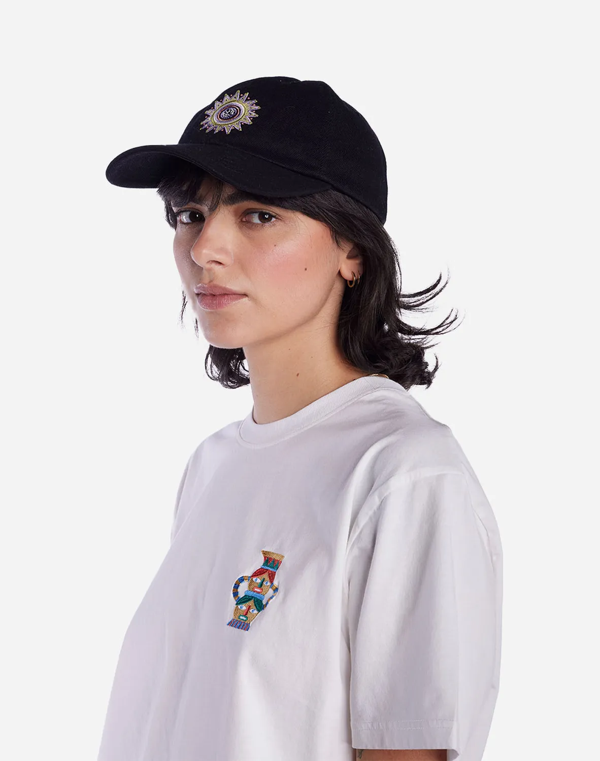 Olow Sun King Casquette Noire Denim 6 Panneaux