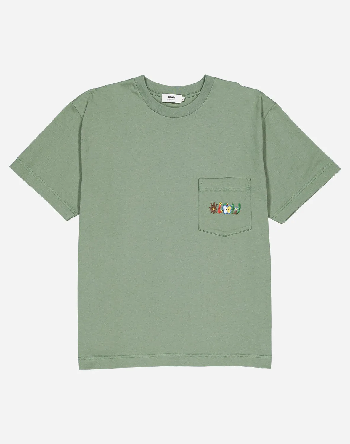 OLOW Pictures t-shirt ample vert sauge bio