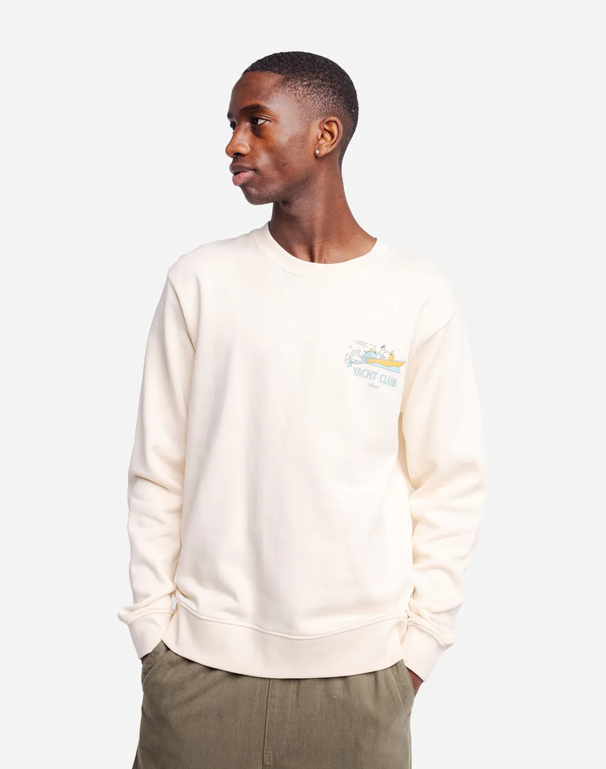 Olow Yacht Club sweat ivoire molleton coton