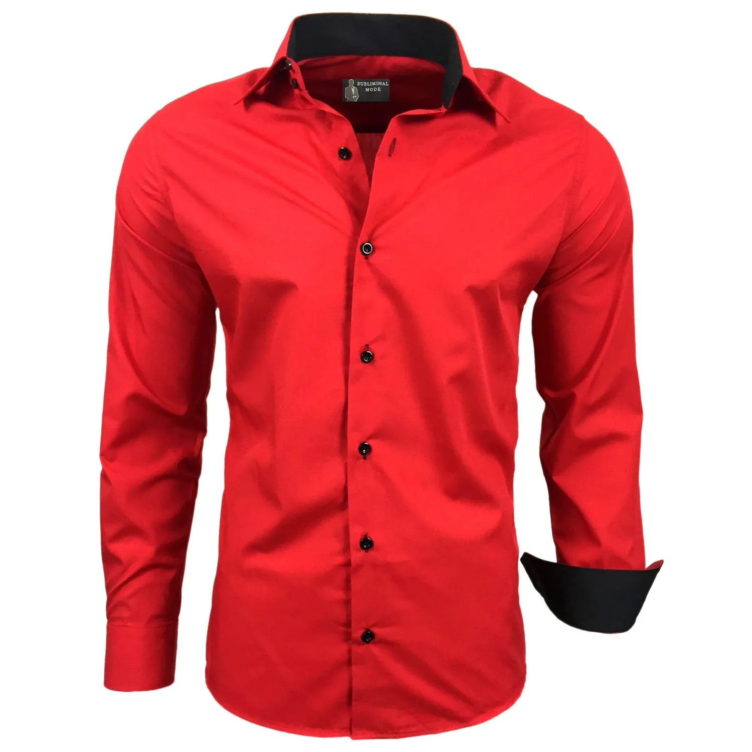Subliminal Mode Classique chemise homme stretch rouge 3XL slim