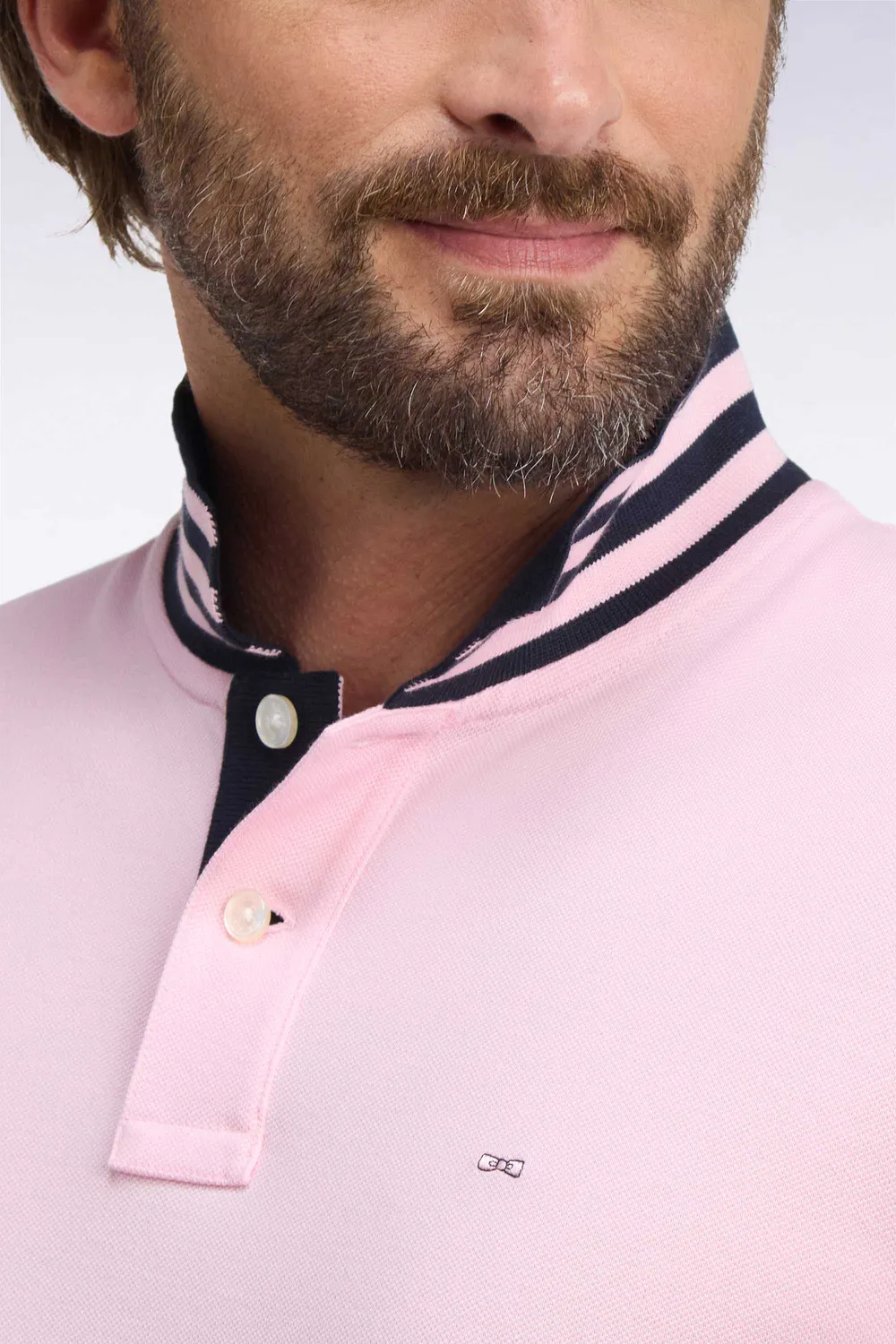 Eden Park polo coton Pima rose manches courtes droit