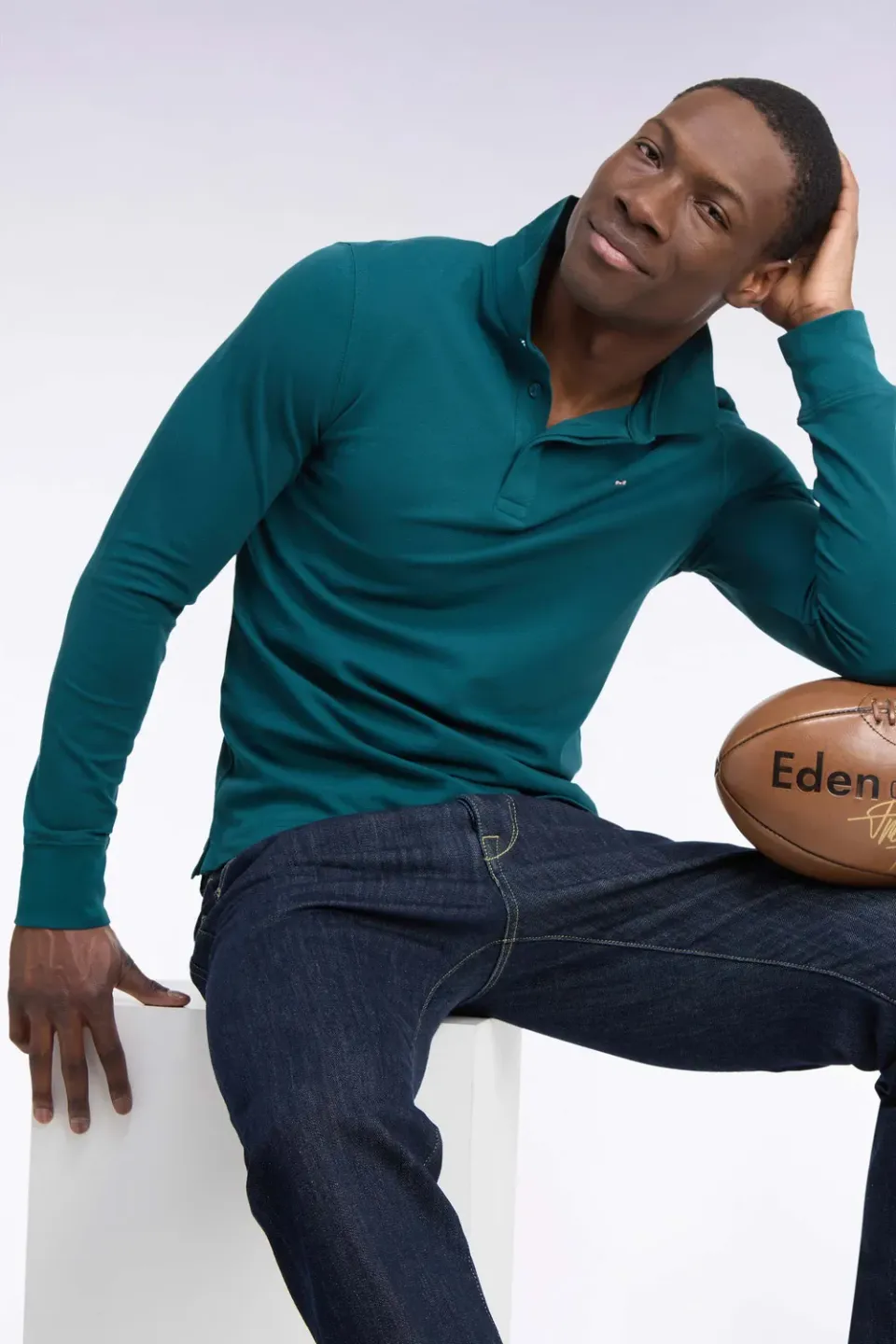 Eden Park H26MAIPL0005 polo vert manches longues slim