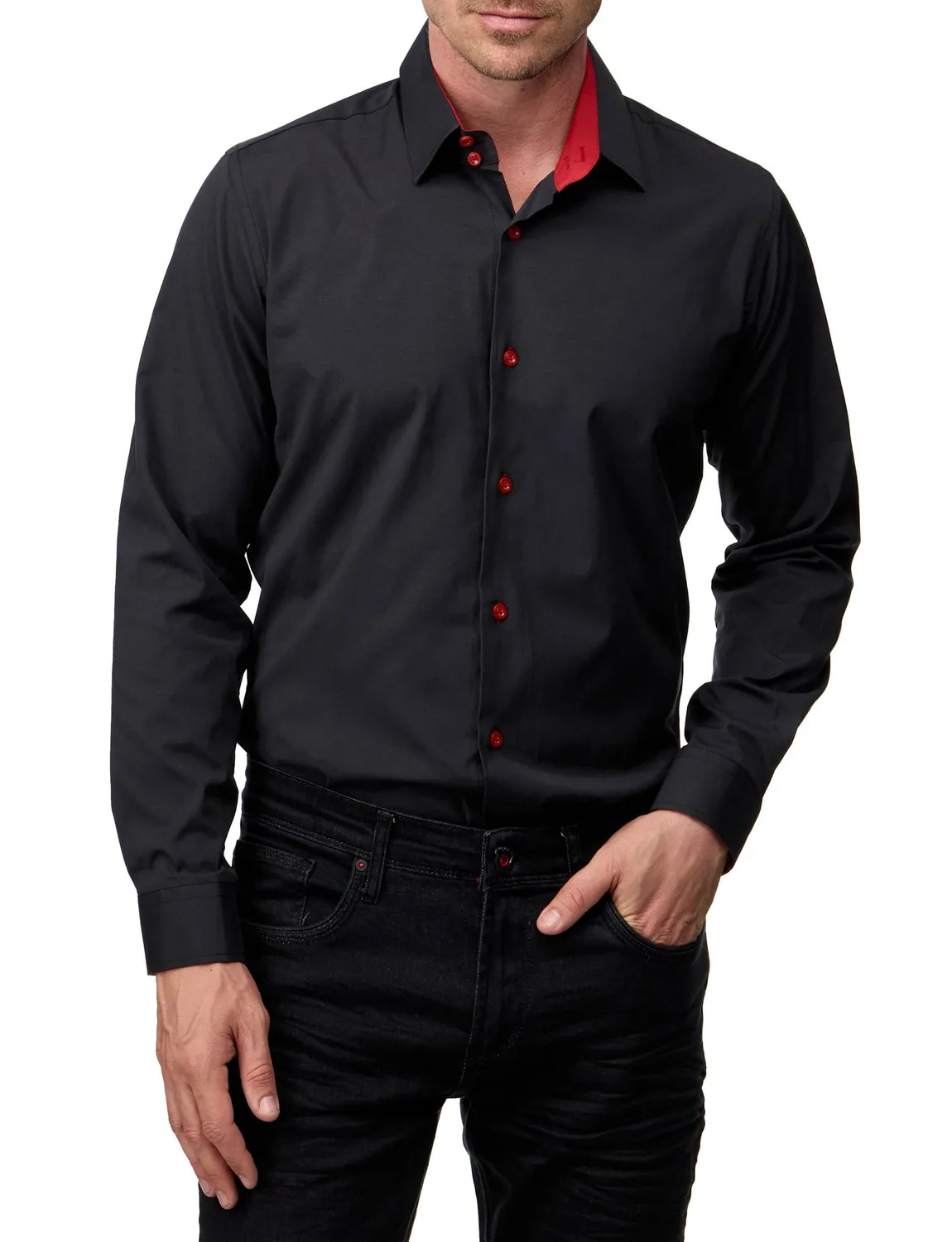 Subliminal Mode Classique chemise homme stretch rouge 3XL slim