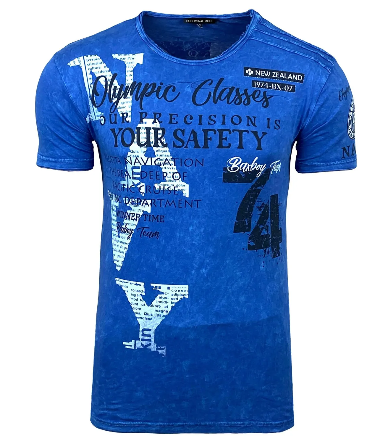 Subliminal Mode BX119 t-shirt homme délavé gris foncé