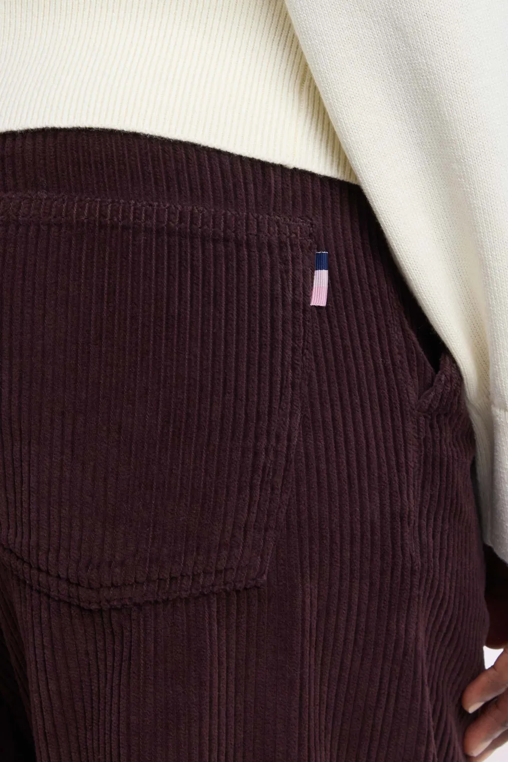 Eden Park pantalon velours côtelé marron femme droite