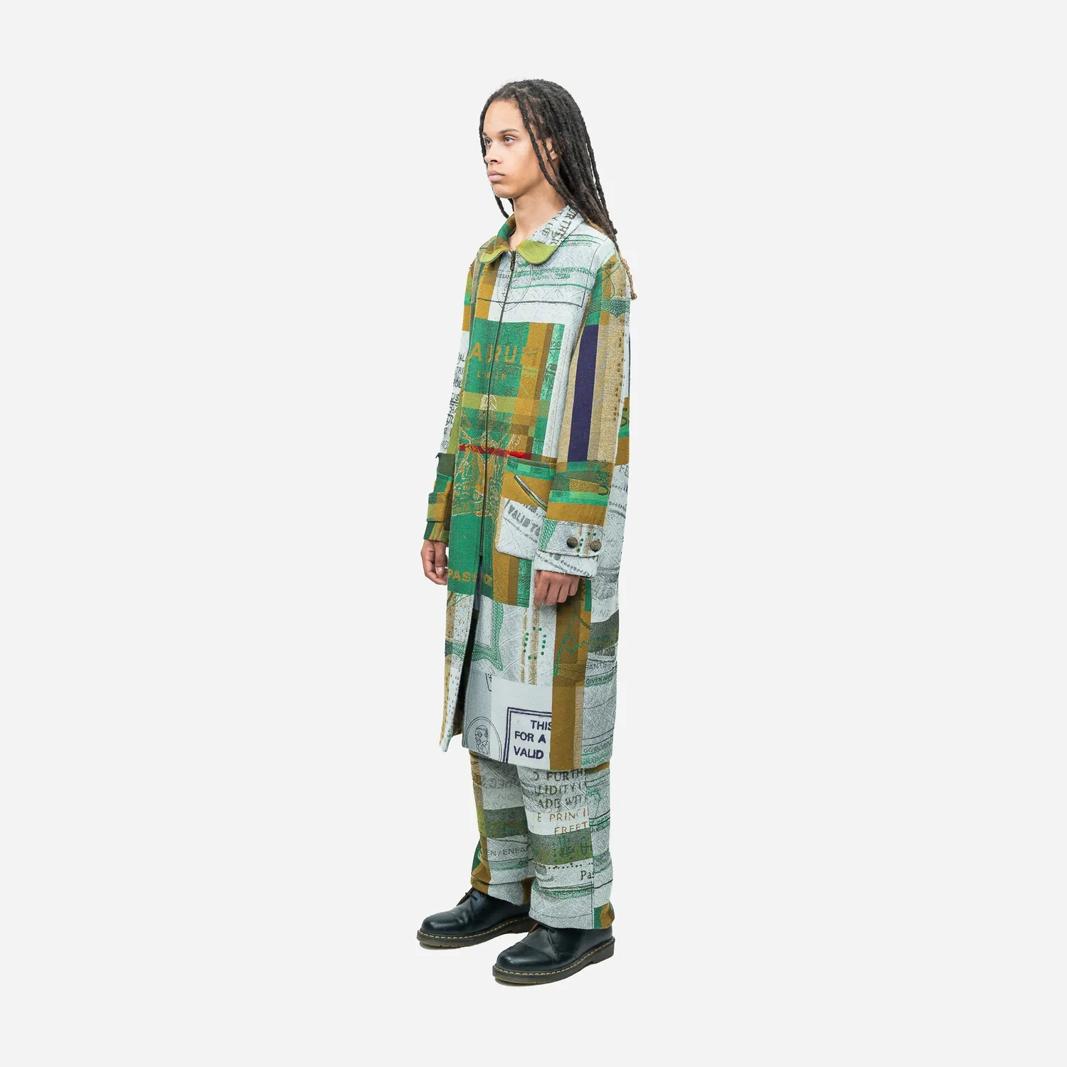 Labrum Ya-Alimamy manteau long passeport multicolore laine