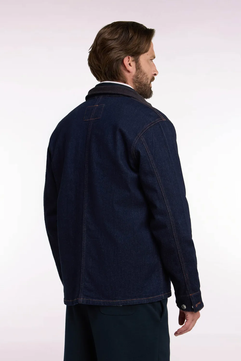 Eden Park College surchemise denim brut col velours